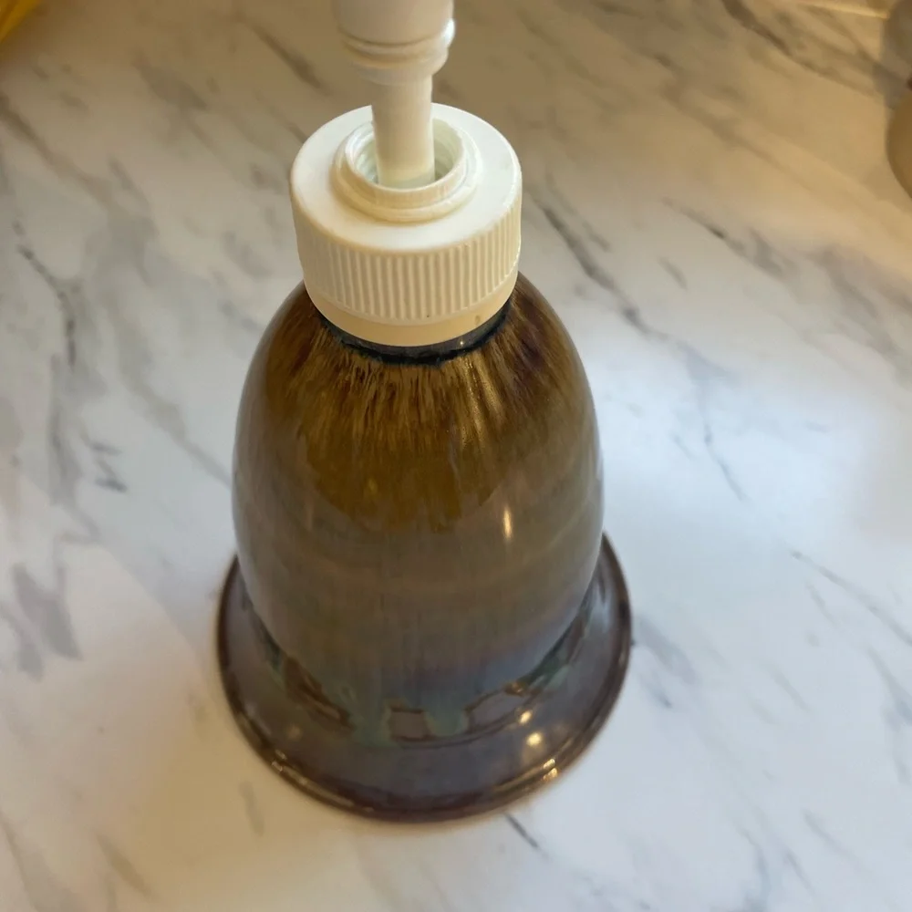 Bill Campbell art studio signed soap/lotion dispenser